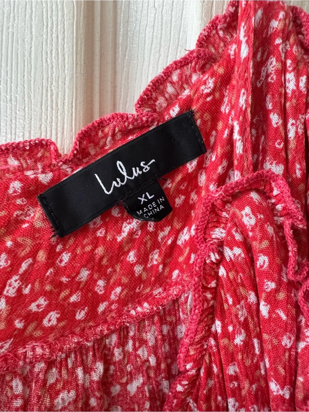 Lulu's Red Floral Tiered Sundress - Picture 2 of 2
